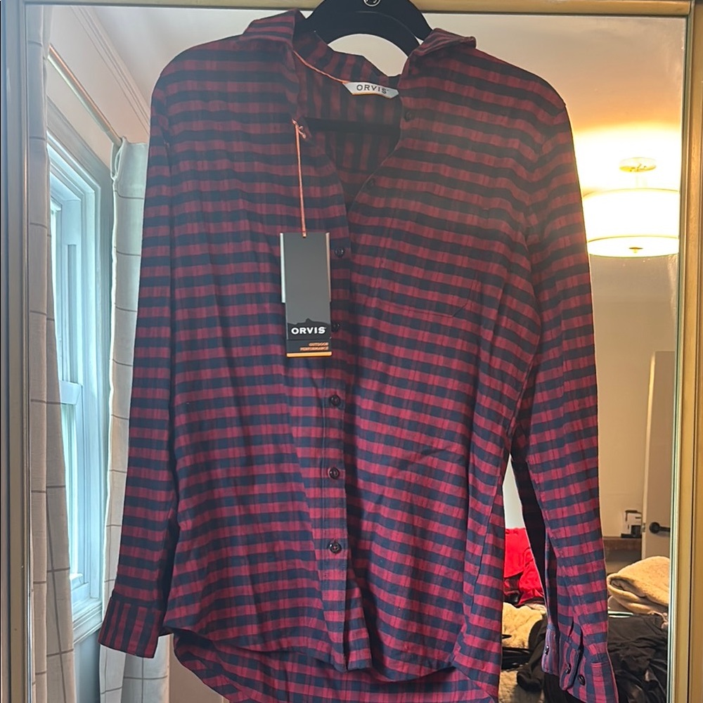Orvis Red and Black Checkered Shirt